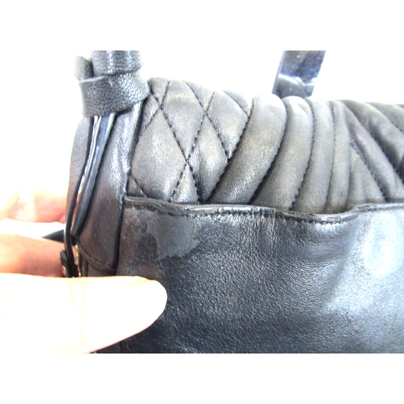 Vince Camuto Bailey Black Quilted Leather Flap Crossbody Handbag - Picture 10 of 13